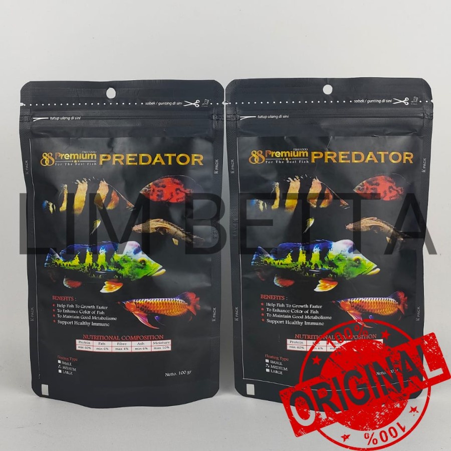 PREMIUM 88 PREDATOR 2MM MEDIUM / MAKANAN IKAN PREDATOR