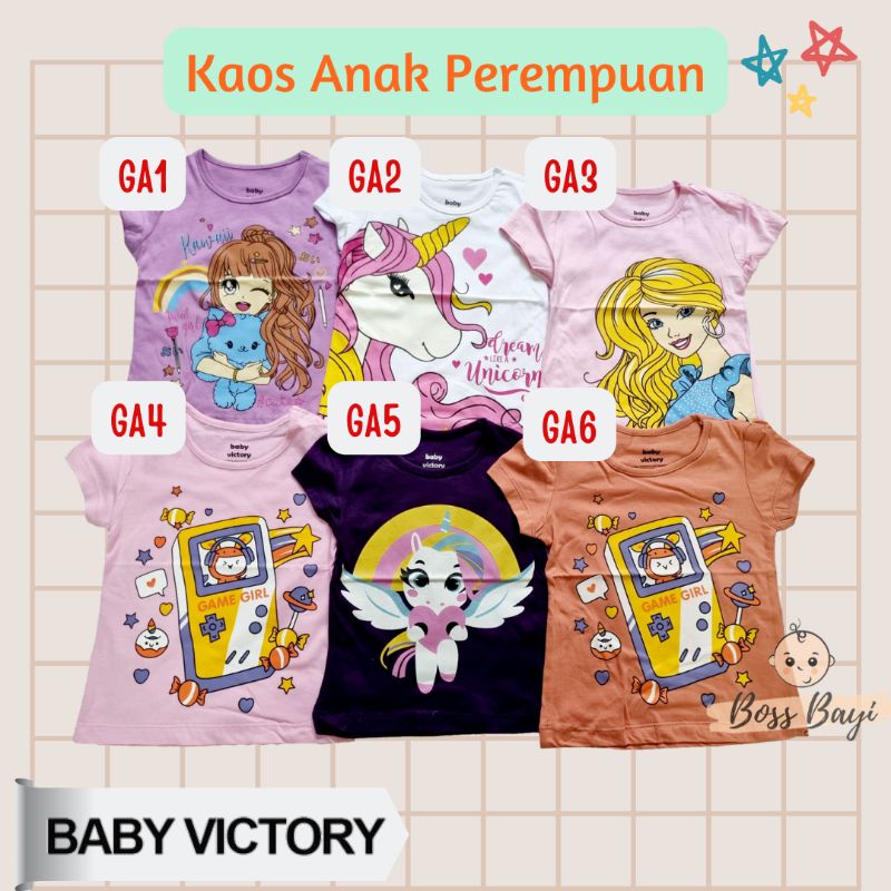BABY VICTORY - Kaos Anak Laki-Laki / Perempuan Lengan Pendek 1,2,3 tahun Group A