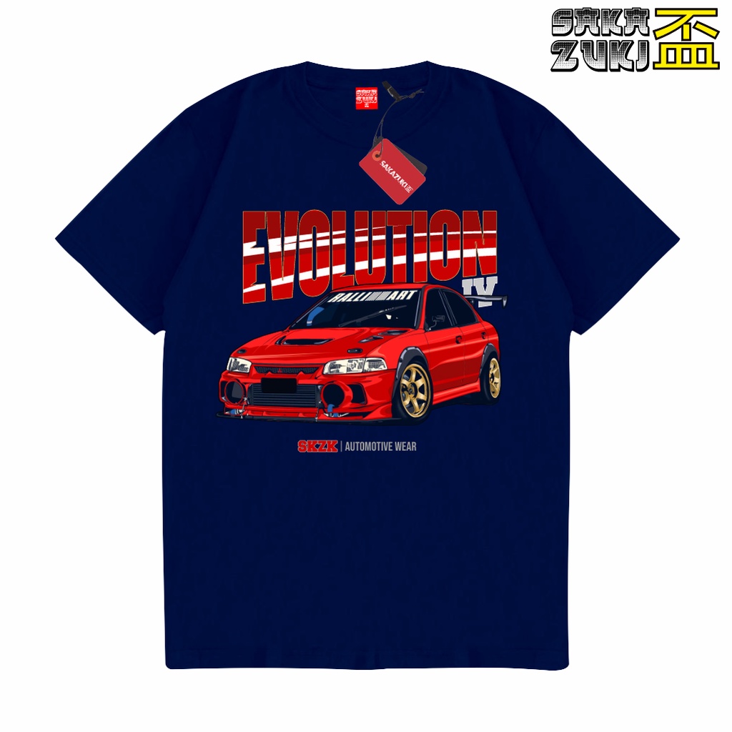 SAKAZUKI Kaos Baju Distro T shirt Unisex Gambar Otomotif Mobil MITSUBISHI LANCER EVOLUTION 4 EVO 4