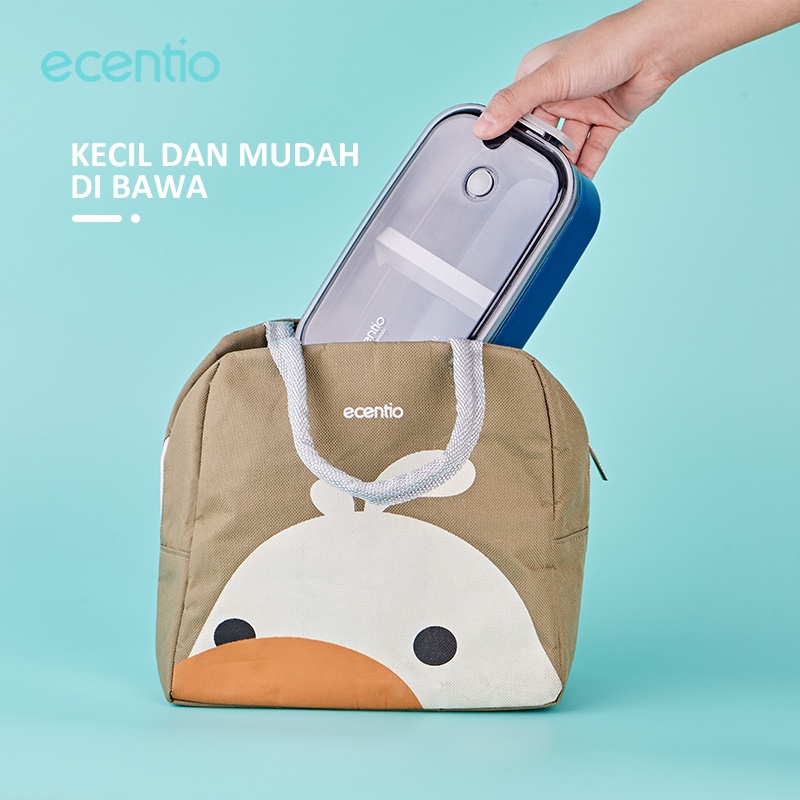 ecentio &amp; FOODI tempat makan anak lunch box Set single layer kotak Bekal makan 800ml Tepak Bento Box Tempat makan anti tumpah kapasitas besar