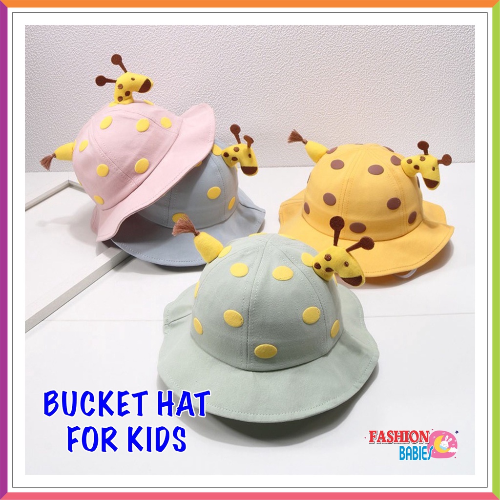 GIRRAFE BUCKET HAT 3D IMPORT | TOPI BUNDAR IMPORT / TOPI PANTAI ANAK USIA 1-4 TAHUN UNISEX