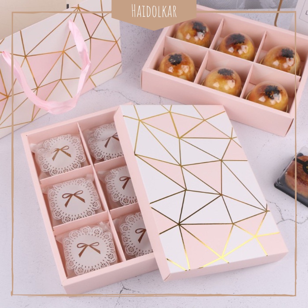 

Box cookies sekat 6 kotak hadiah kotak bingkisan box gift pesta kotak kemaan vintage