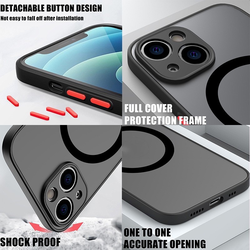 Case Pelindung Mata Magnetik Wireless Charging Warna-Warni Untuk iPhone 14 13 12 11 Pro Max 14 Plus