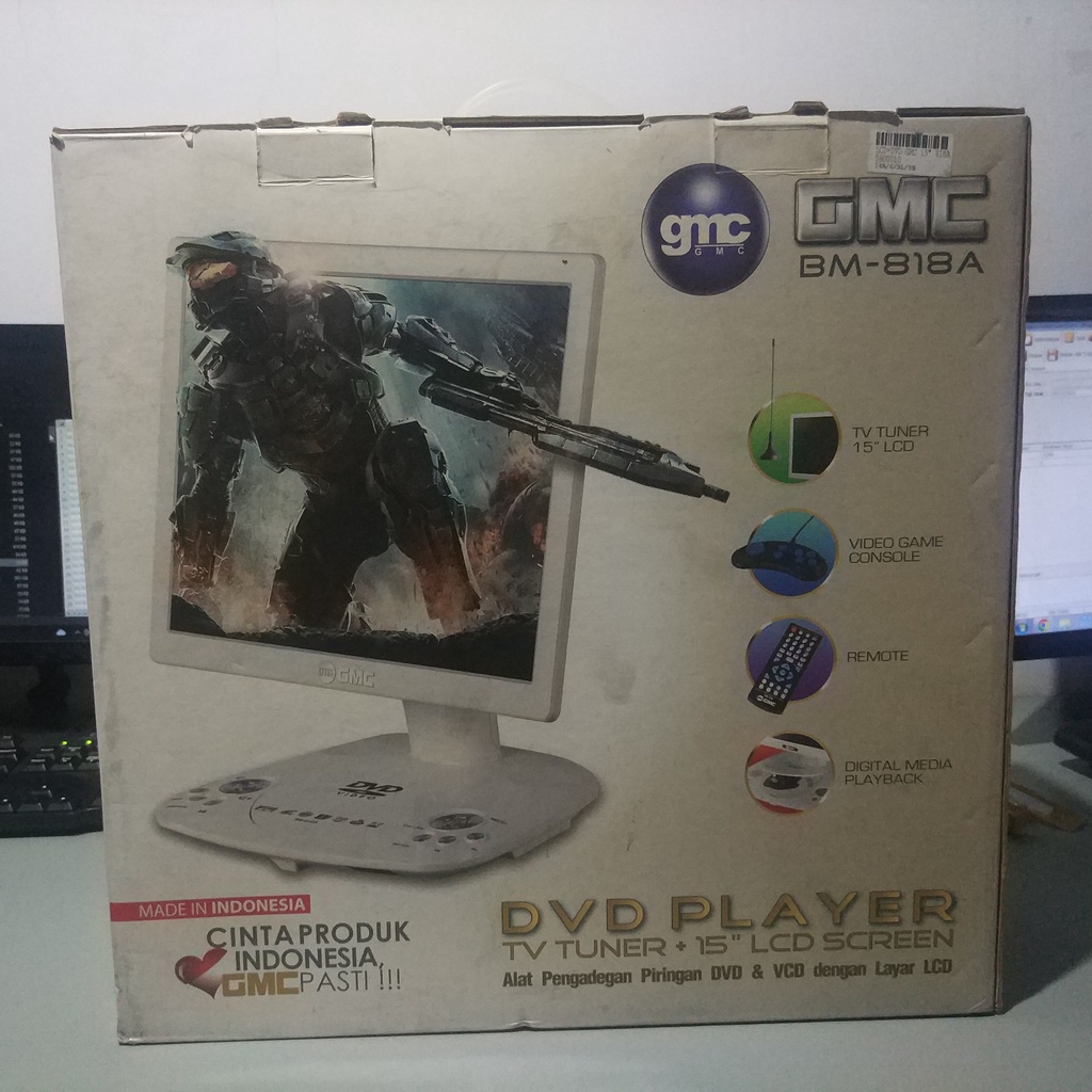 [11.11 Super Sale] DVD PLAYER PLUS TV PORTABLE 15" MERK GMC BM 818A