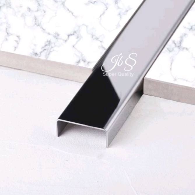 LIST U MIRROR 10X40X10X3.050MM T. 0.8MM STAINLESS SS 201 - LIST U INTERIOR/DEKORASI