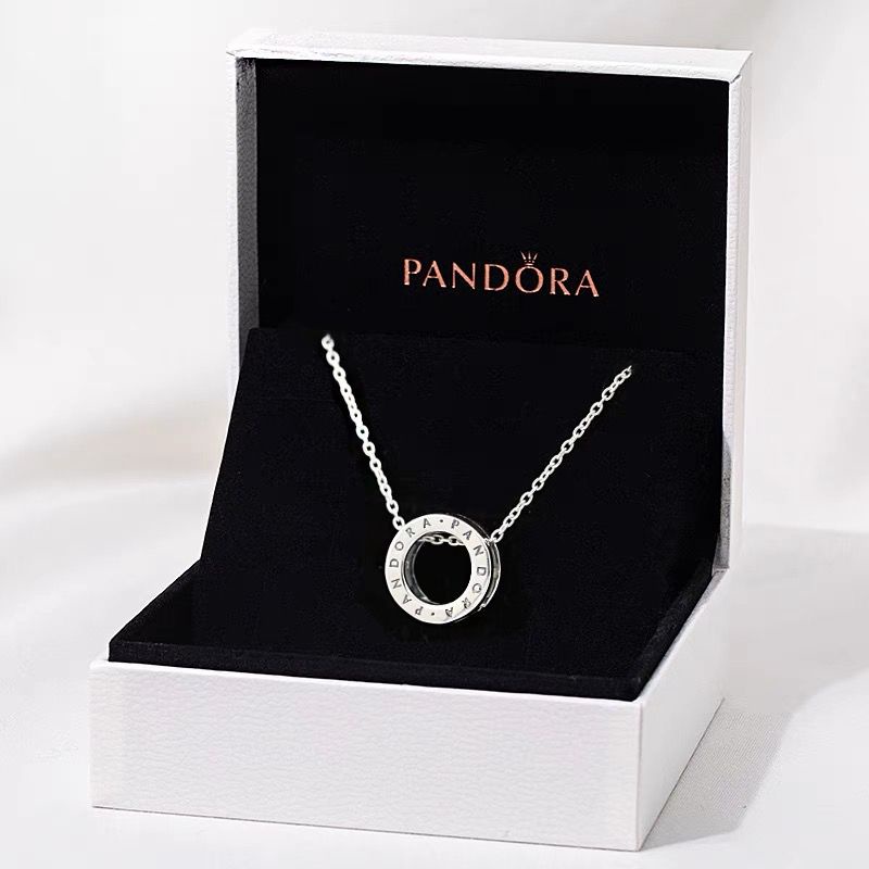 Pandora Kalung 925 Silver Cubic Zirconia Berlian Bulat Untuk Wanita