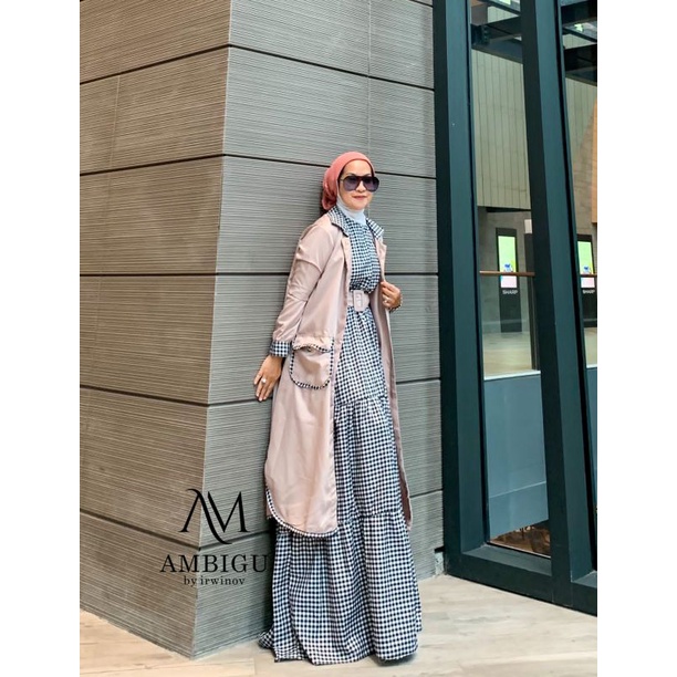 dress ambigu gamis muslim set outer// gamis ambigu by irwinov