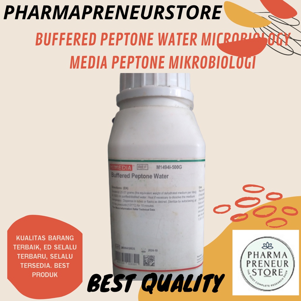 BUFFERED PEPTONE WATER / MEDIA PEPTONE PRO ANALISA 50 DAN 100 GRAM MIKROBIOLOGI BEST QUALITY