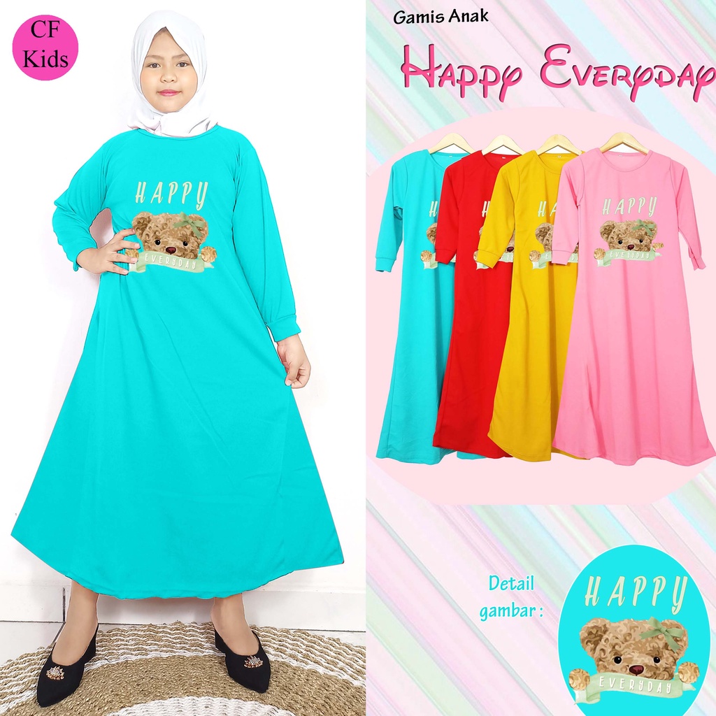 Gamis Anak Perempuan DTF Happy Bear CKids