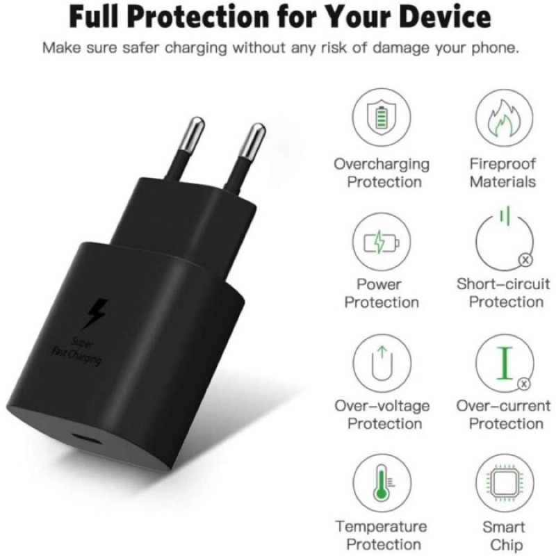 TRAVEL ADAPTER BATOK SAMSUNG 45W TYPE C SUPER FAST CHARGING ORIGINAL