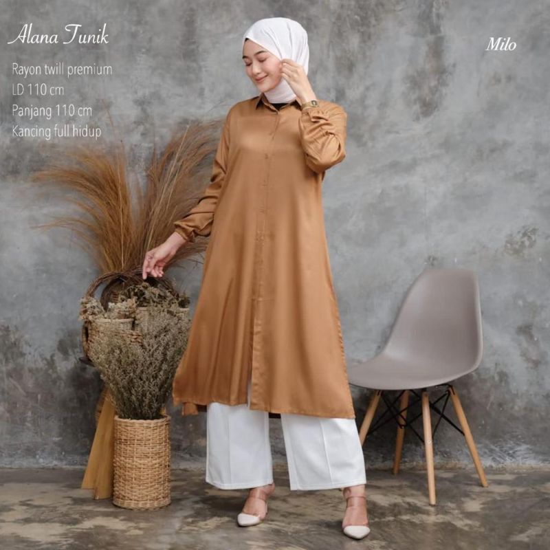 Long Tunik rayon Twill - ALANA TUNIK //JF704