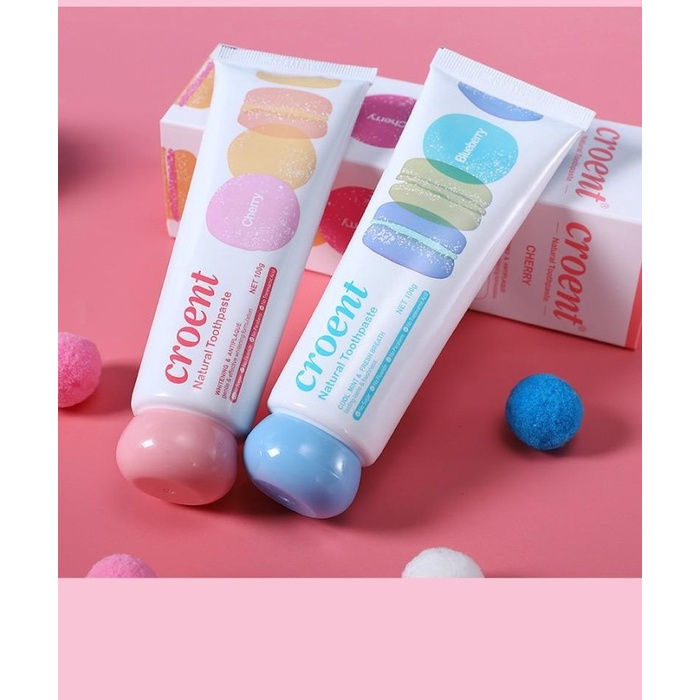 Whitening Croent Whitening Pasta Gigi/Odol Korea Rasa Macaron Cherry & Blueberry