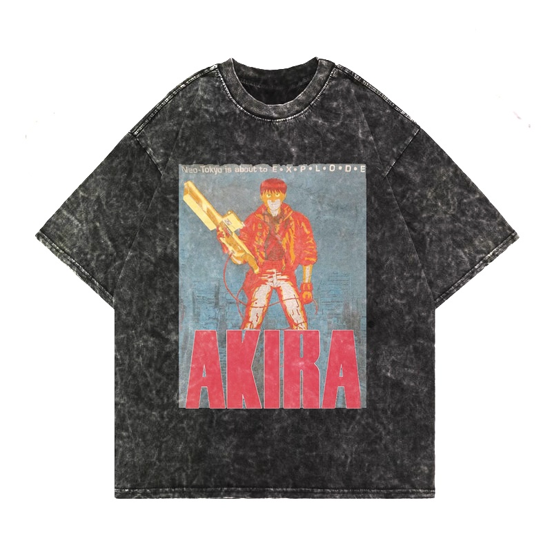 Kaos Oversized Washing T-shirt Akira Vintage Washed Tee