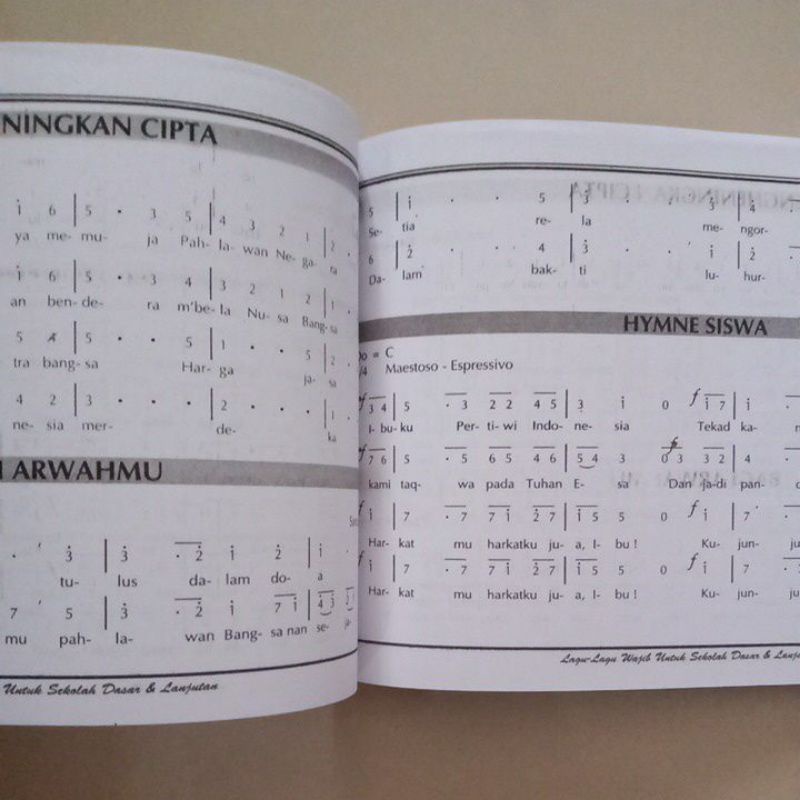 Buku Lagu Wajib Nasional Untuk Pelajar Mahasiswa dan Umum/sandrojaya
