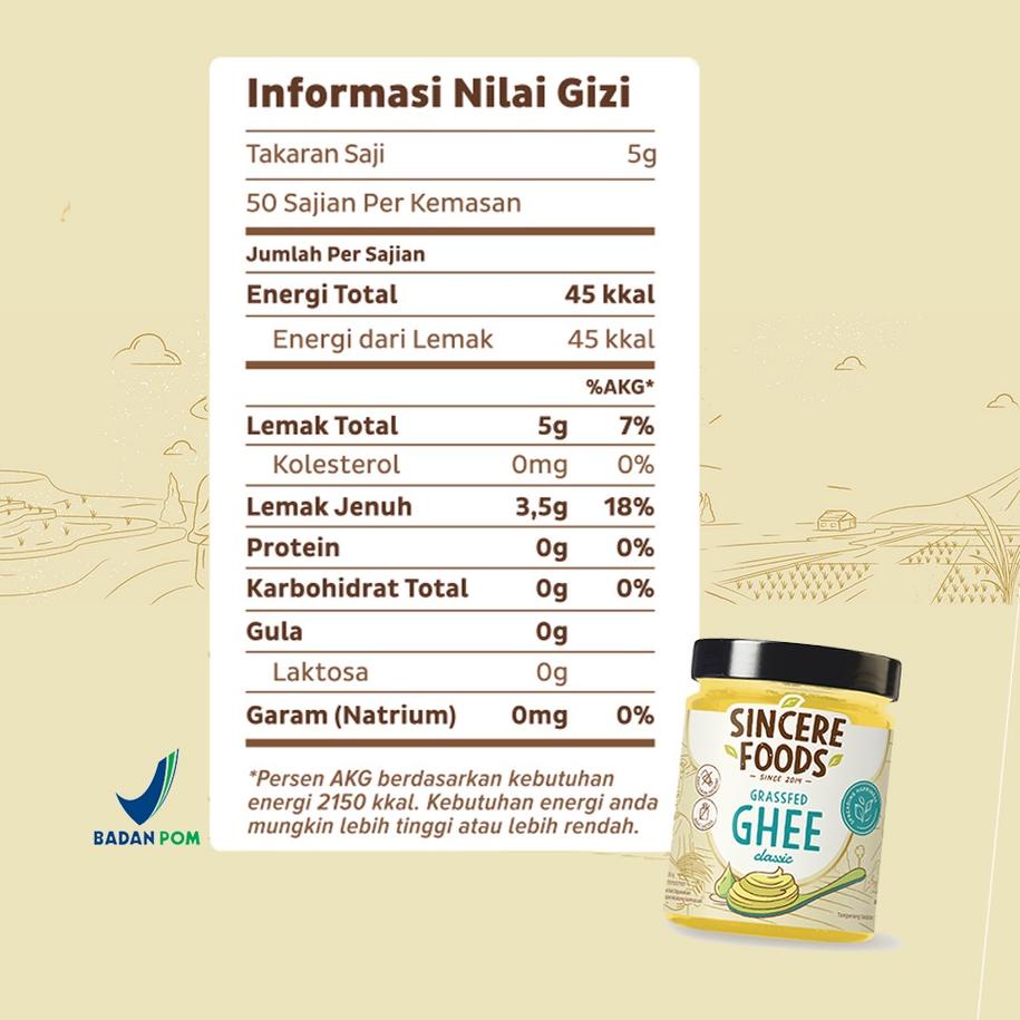 

✨10.10✨ 250g Ghee CLASSIC Grass Fed dh NUMI Naturals - Sincere Foods grosir