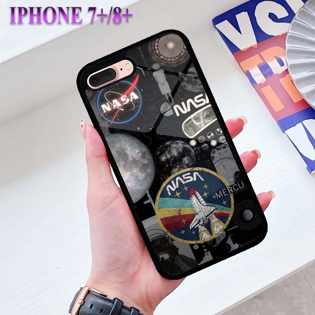 Case Kilau Iphone | 7 Plus | 8 Plus | Casing Hp Glossy | Motif Nasa