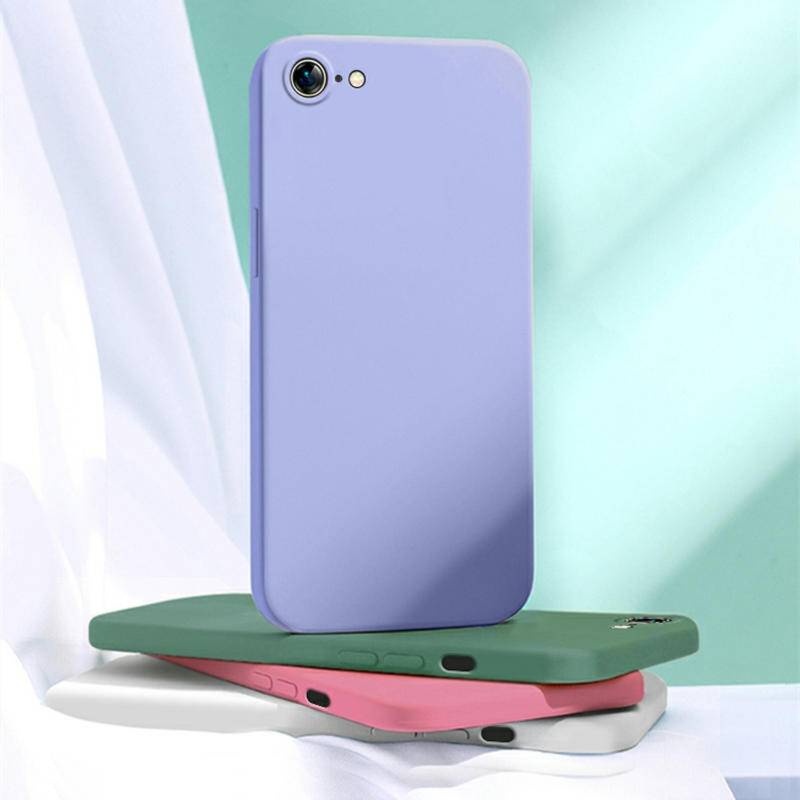 Soft Case Bumper Silikon Cair Untuk iPhone 6 6s 7 8 Plus SE 2020 2022 13 12 11 Pro Max Mini