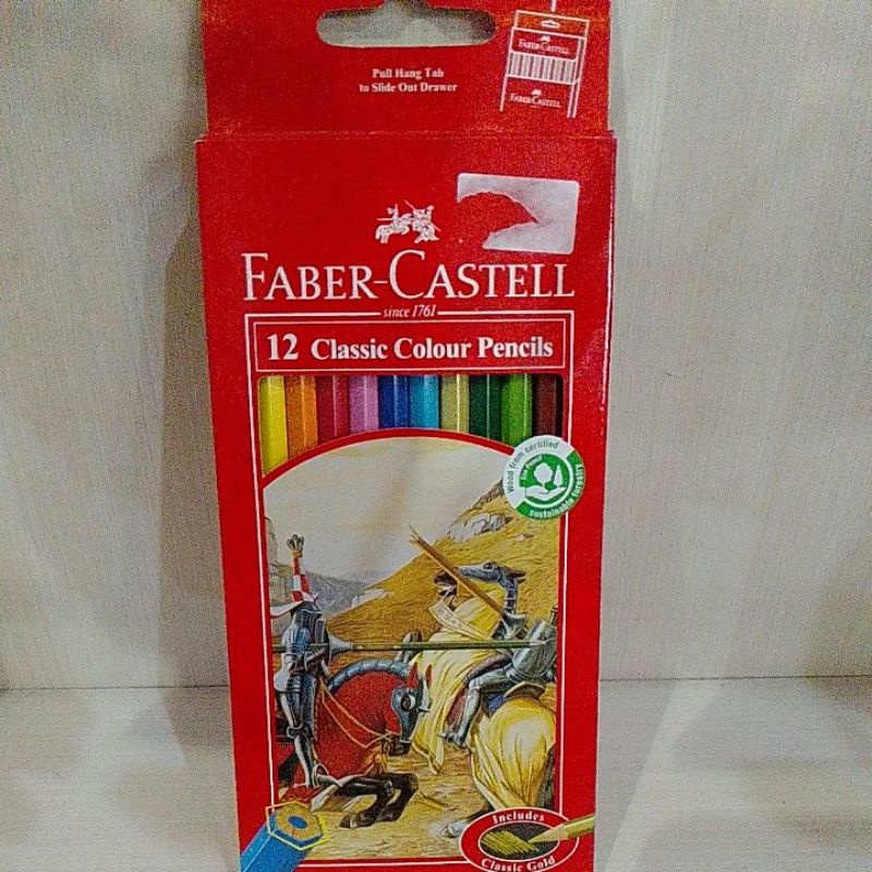 

Pensil warna faber Castell 12wrna panjang classic