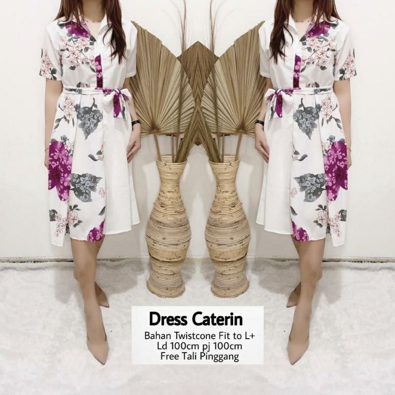 JCMP - Dress Caterin Putih / Dress Wanita Kombinasi / Dress Casual Terbaru