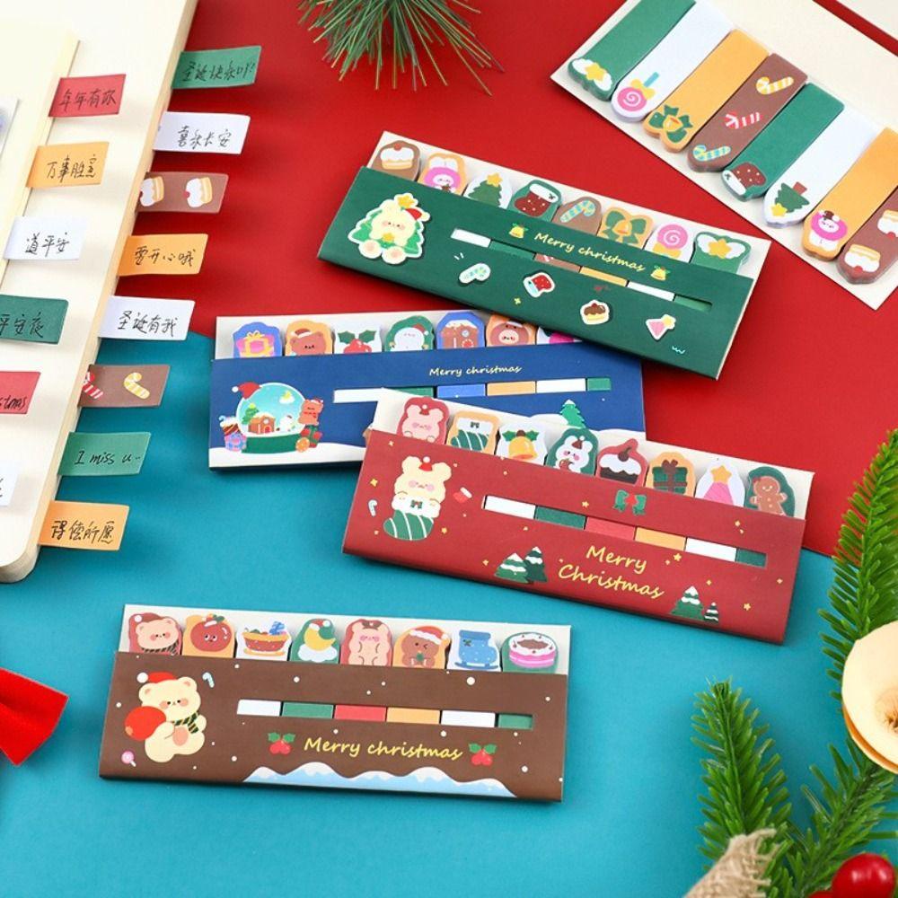 [Elegan] Tab Strip Kartun 240lembar N Kali Sticky Bookmark Christmas Series Diposting Catatan Tempel