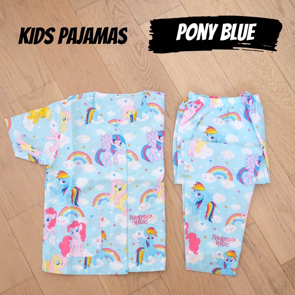 PAJAMAS KIDS / Piyama Laki Laki dan Perempuan Bahan Katun / Baju Tidur Anak Cewe Cowo Motif Kotak Kucing Pooh Balon Happy Bear Big Penguin Bunny Ballet Cloud Rocket Pony Sailor Plane Unicorn Koala Carrot Bee Dream Cat