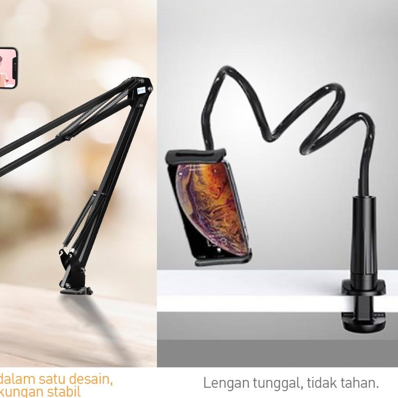 SALEINBEX 5.1-10.5 Inch Tablet Holder Tripod Lazypod Hp Tongkat Hp Stand Holder Hp Berdiri 360° Rota