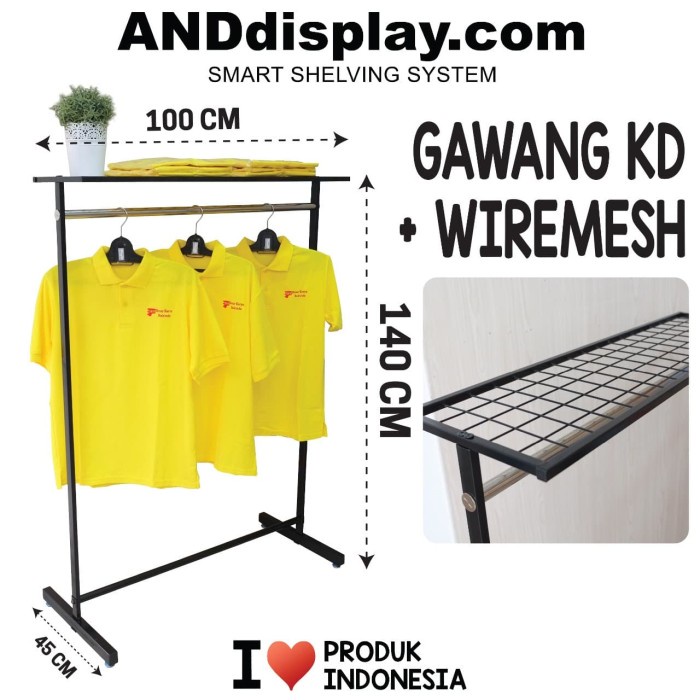GAWANG BAJU KD + WM T.140 CM GANTUNGAN HANGER GAWANGAN BUTIK CANTOLAN