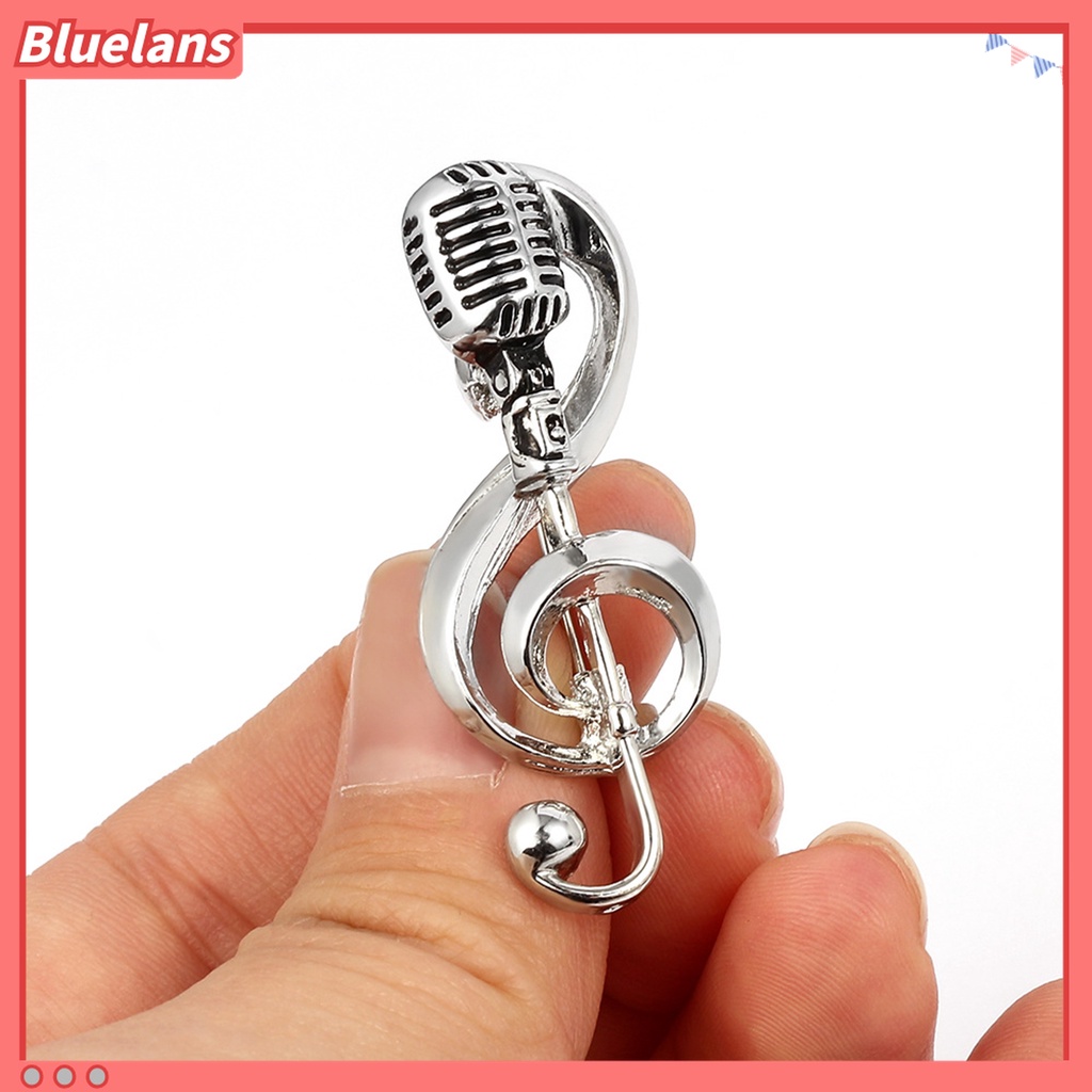 Bros Bentuk Mikrofon Bahan Alloy Warna Emas / Silver Untuk Pesta