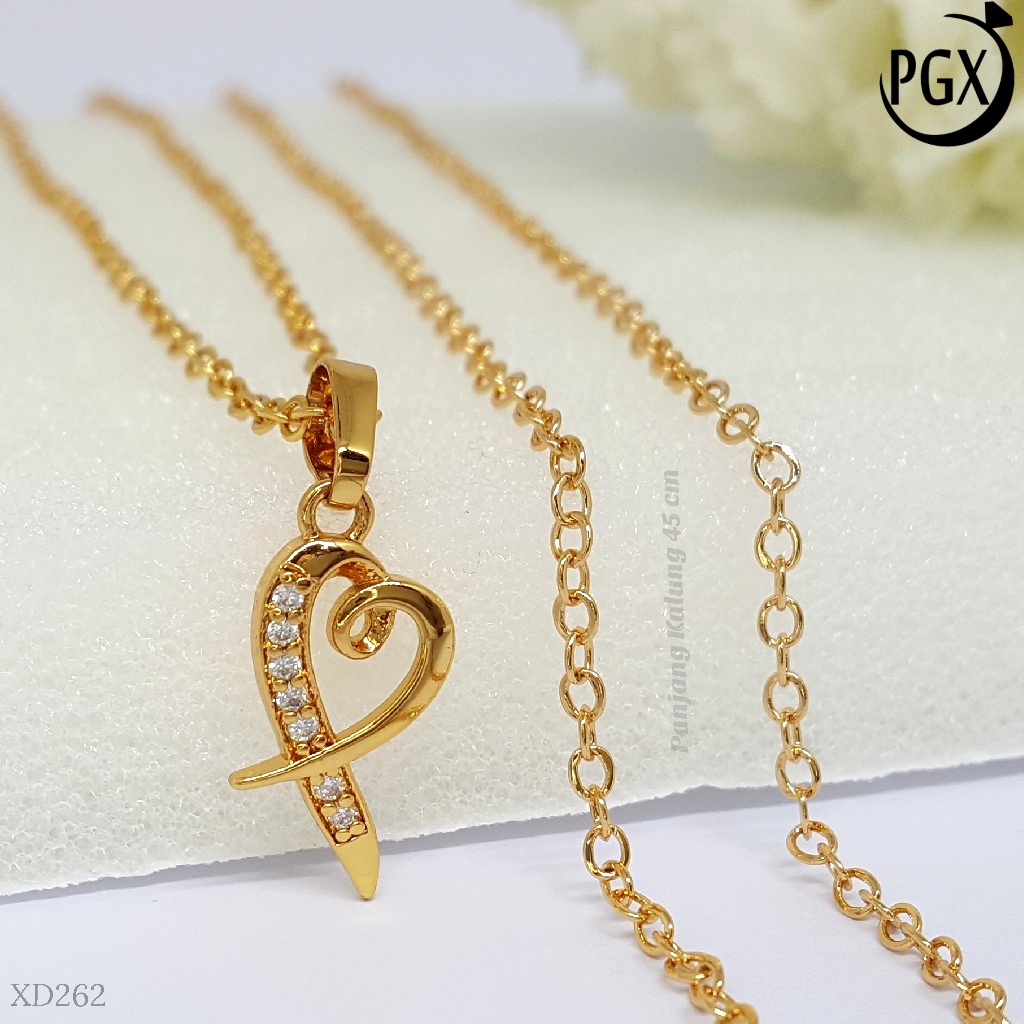 PGX Kalung Wanita Xuping Aksesoris Fashion Perhiasan Lapis Emas XD262