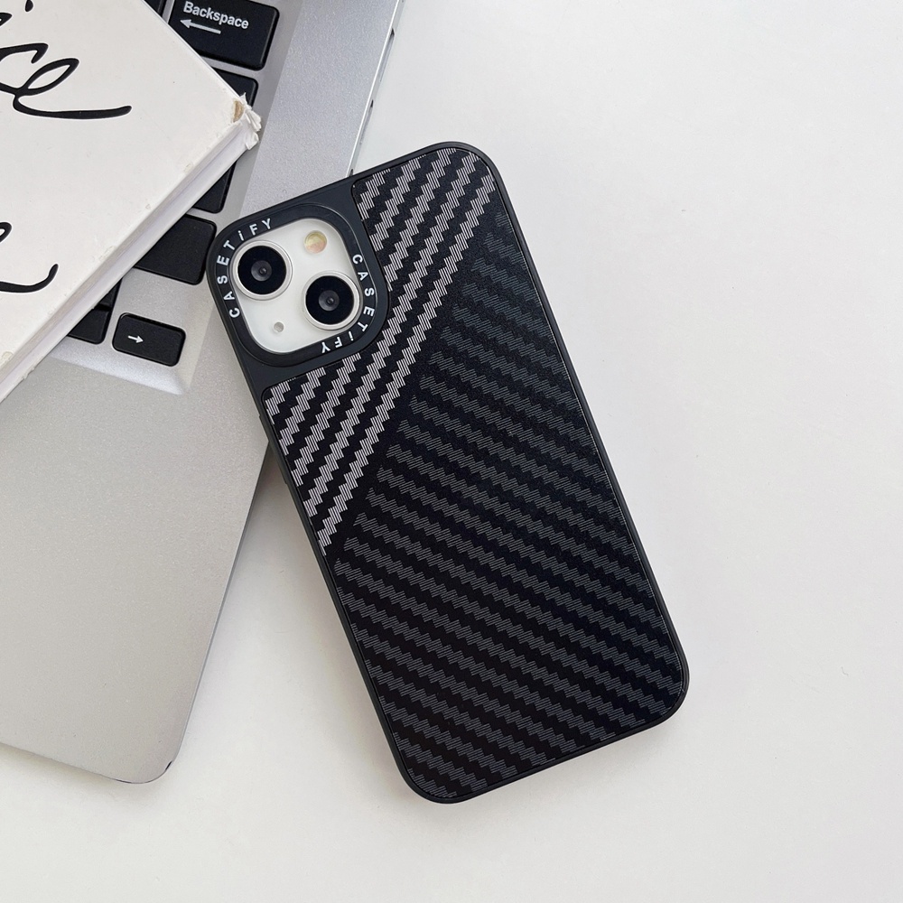 Hard Case Tekstur Carbon Fiber Shockproof Cover iPhone 14 13 12 11 Pro MAX