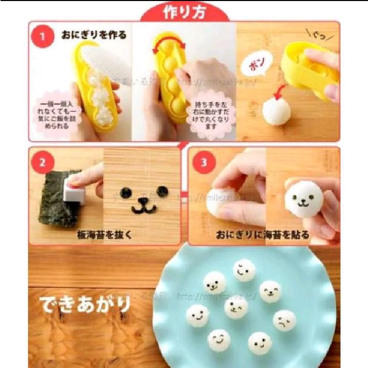 Cetakan Nasi Bento Bola Nori Face Rice Mold Ball Bento Tool Untuk Bekal Anak