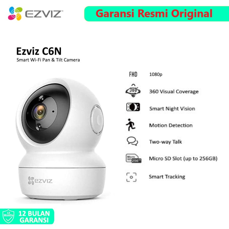 EZVIZ C6N 2MP Smart IP Camera Indoor CCTV Camera Wifi Full HD 1080p 360 Resmi Original