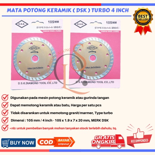 MATA POTONG KERAMIK DSK BASAH KERING TURBO / KERING DIAMOND WELL/ PISAU POTONG KERAMIK