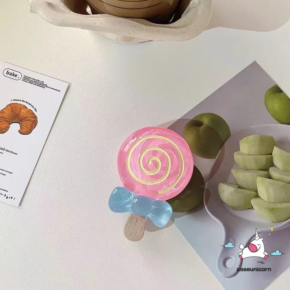 Casing Realme C55 C30 C33 C12 C25 C35 C21Y C25Y C11 C25s 10 8i C15 C3 9 Pro 5 6i 5i 8 Pro 9 9i 7 7i C1 C20A C20 C11 2021 C20A Kartun Lolipop Phone Holder Ice Cream Wavy Casing Edge