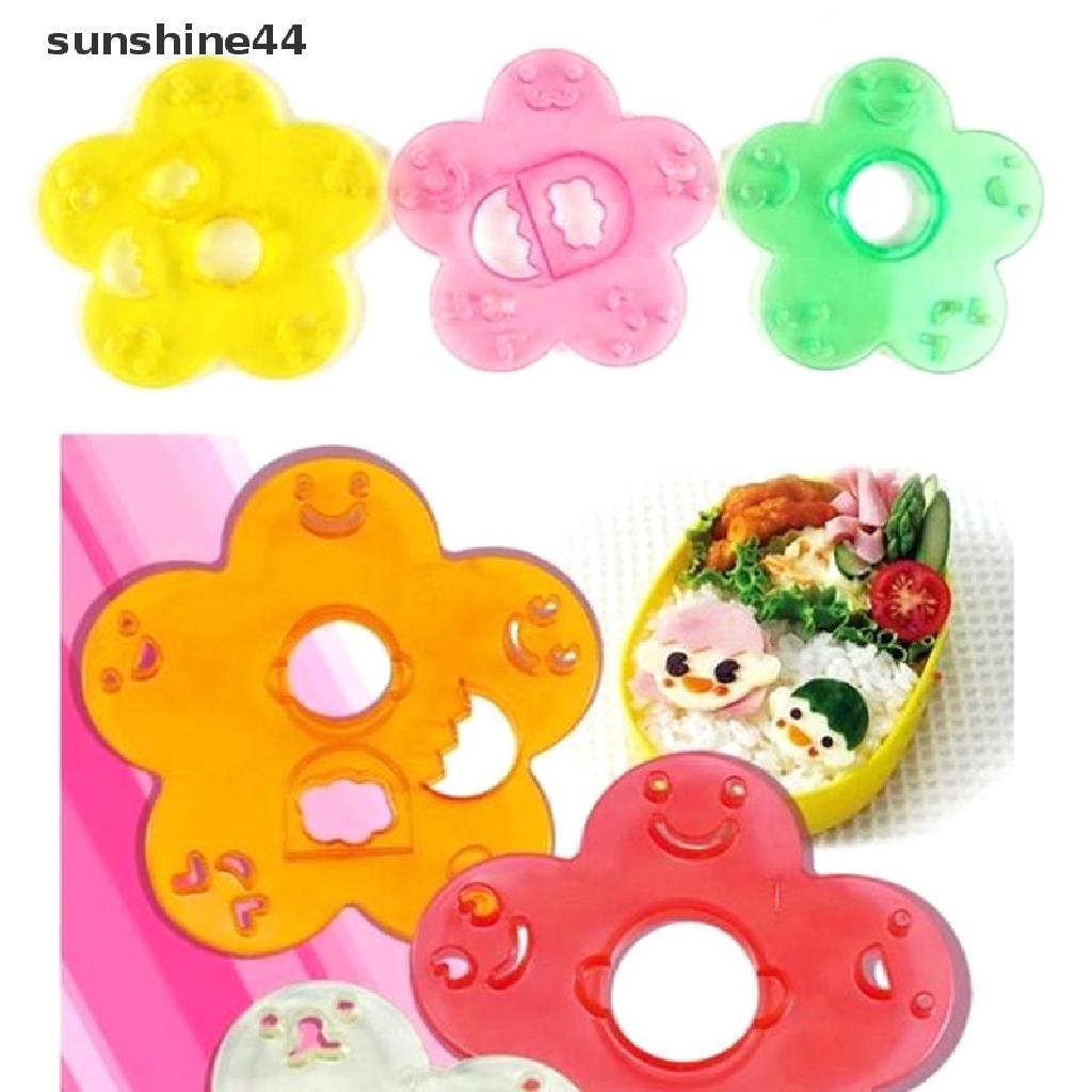 Sunshine 1 Set 3 in 1 Cetakan Bento / Onigiri Bentuk Ekspresi Wajah