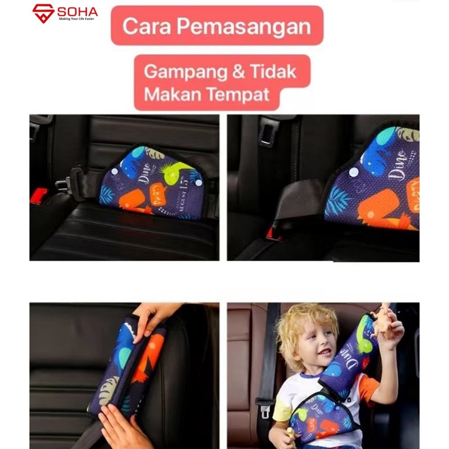 AM-35 Car Seat Belt Kids Safety Sabuk Mobil Pengaman Segitiga Tiduran