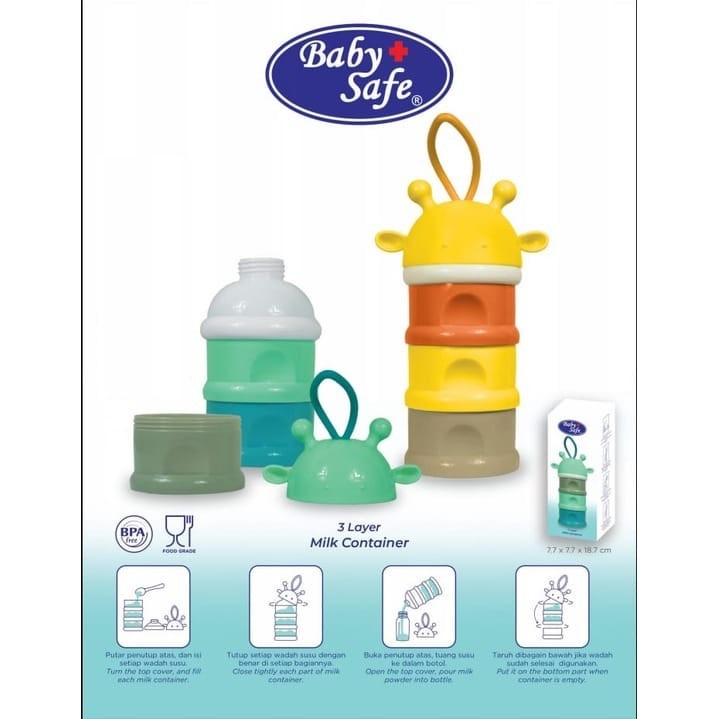 Baby Safe MC004 Milk Layer Container - Tempat Penyimpan Susu Formula