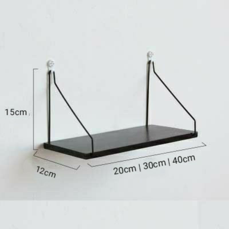 RAK DINDING GANTUNG HAMBALAN MINIMALIS  - P 40|30|20cm x L 10cm