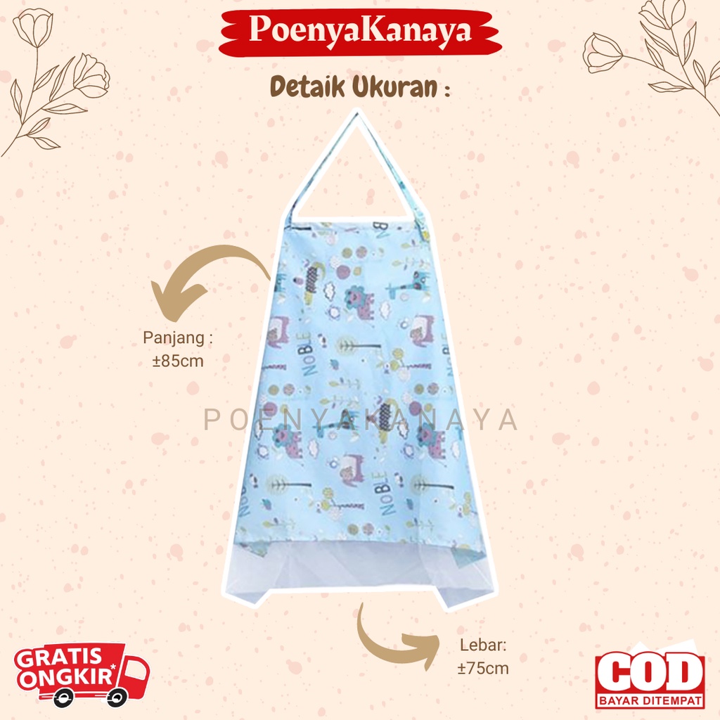 Apron Menyusui Nursing Cover Double Layer Jaring Kain Penutup Menyusui Multifungsi AC10