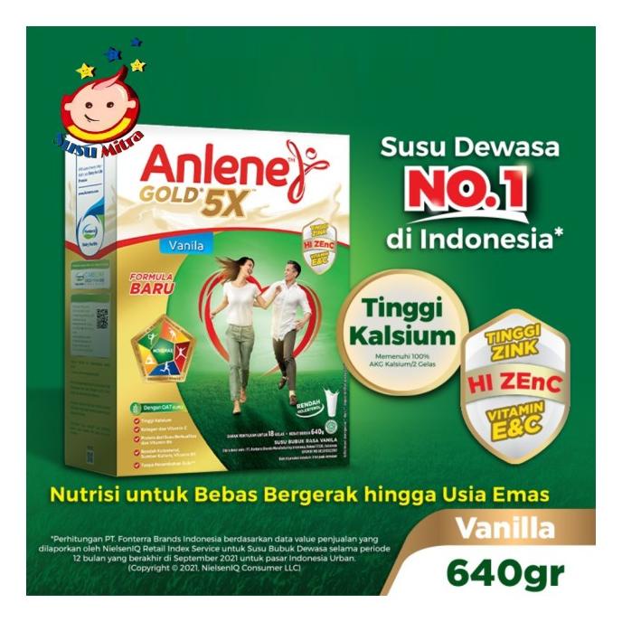 

[ COD ] Anlene Gold 5X Susu Bubuk Vanila 640g-Tulang, Sendi & Otot