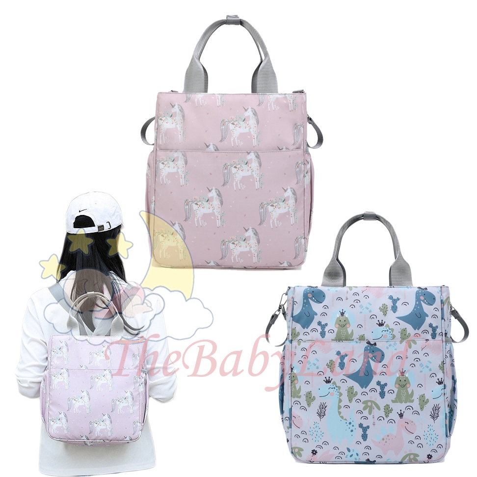 [1KG 3PCS] Babyland Tas Bayi Multifungsi Tempat tidur lipat Baby diapers bag Perawatan Perlengkapan Selempang Canvas Anti Air New