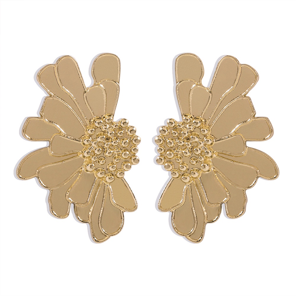 Anting Tusuk Gantung Bahan Alloy Desain Bunga Matahariberlian Gaya Vintagemewah Untuk Wanita Sun Flower