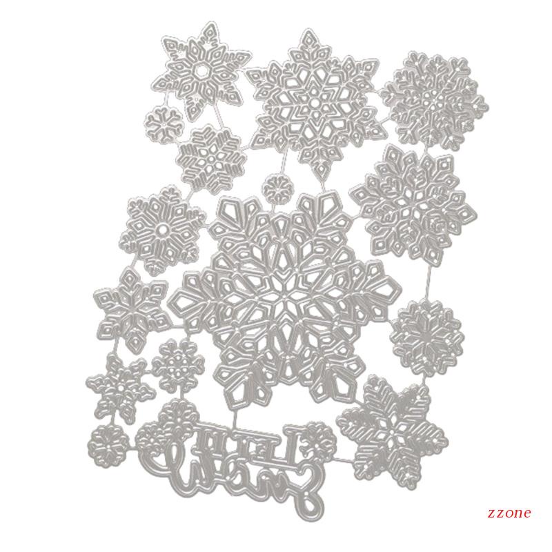 Cetakan Stensil Cutting Dies Motif Snowflake Natal Bahan Metal Untuk Scrapbook / Craft DIY / Embossing