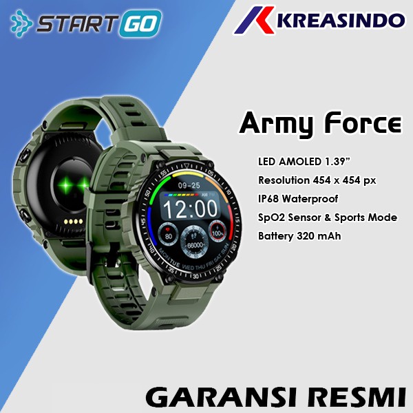 ADVAN STARTGO Smartwatch ARMY FORCE AMOLED HD Screen 60 Sports Modes