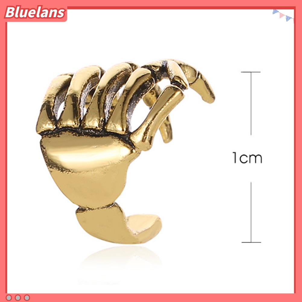 1 Pc Anting Klip Tulang Rawan Telinga Tanpa Tindik Desain Tangan Tengkorak Untuk Wanita
