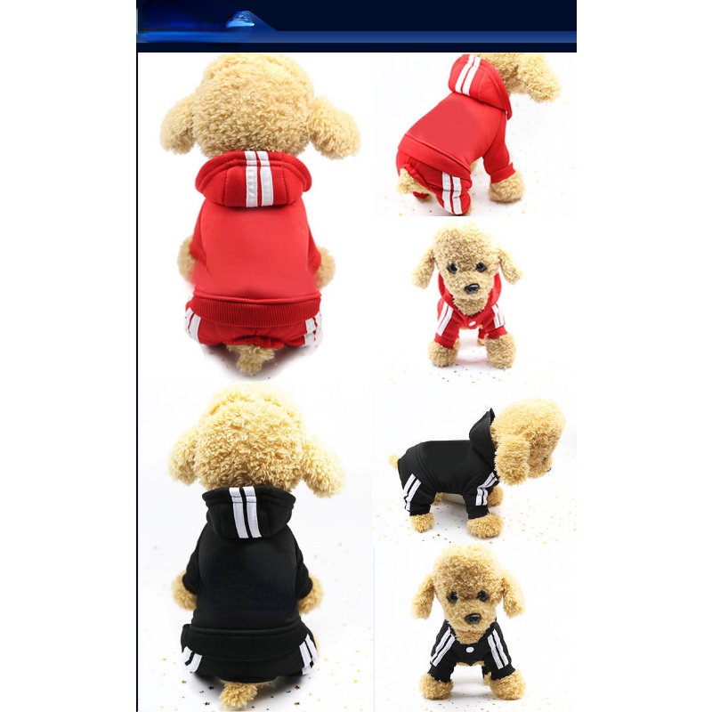 Musim Gugur Musim Dingin Puppy Hoodie Untuk Anjing Kecil Olahraga Mantel Hangat Sweater Kaki Empat Pakaian Hewan Peliharaan Untuk Anjing Kucing Anjing Anjing