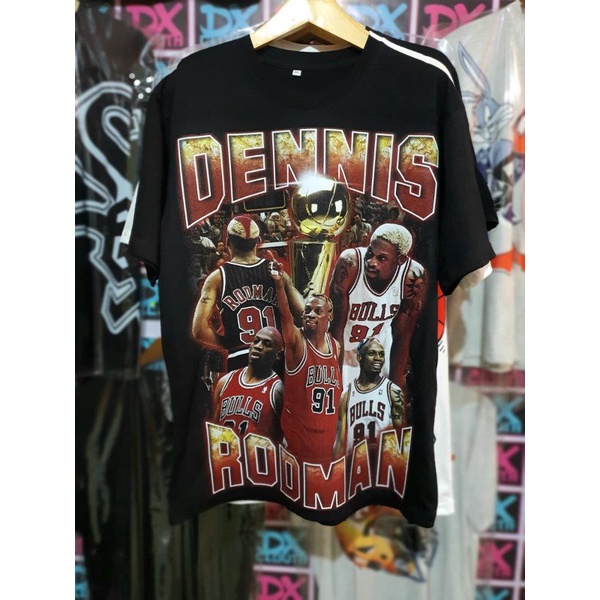 kaos bootleg 90s rodman big logo