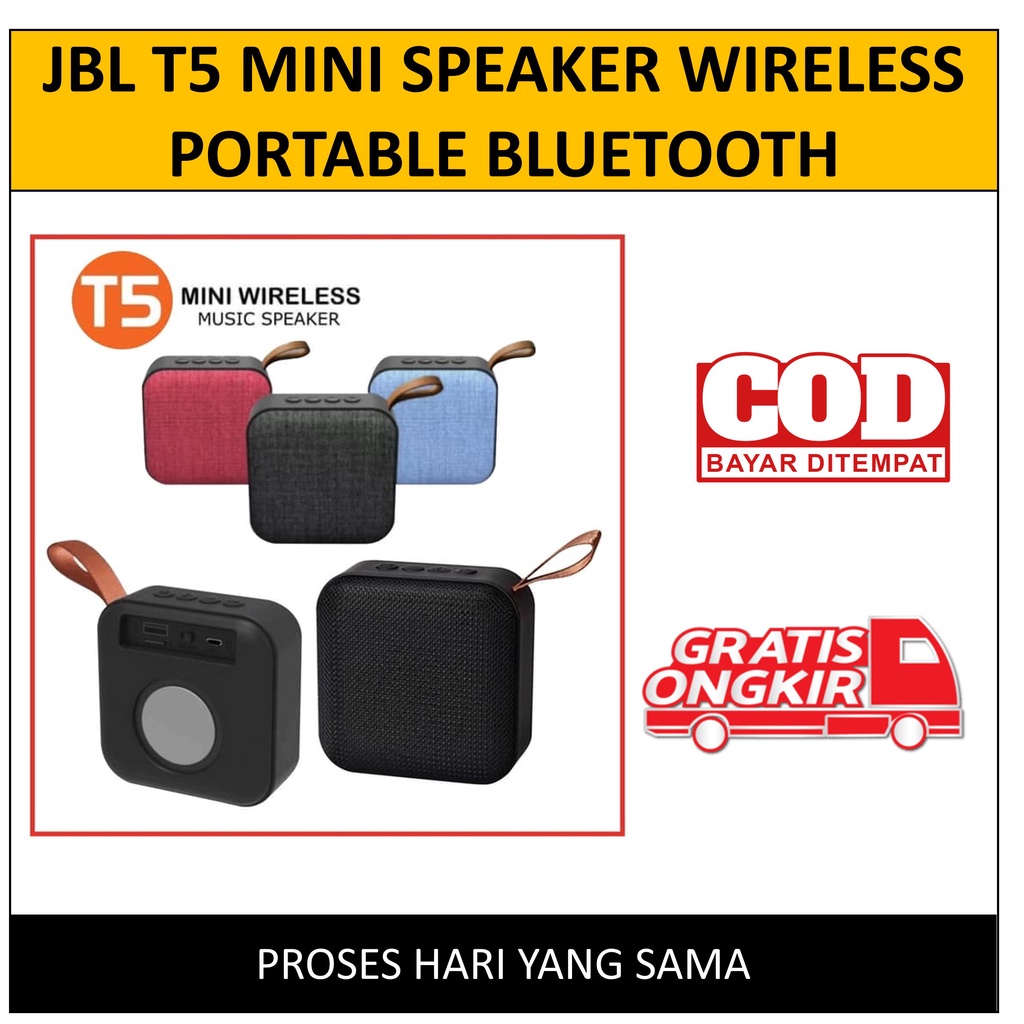 Speaker Bluetooth JBL T5 Mini Speaker Wireless Portable Bluetooth Speaker Mini Music Bass
