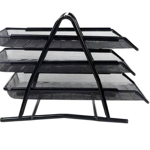 

Trendyヤ Rak Dokumen Kertas Elevated Letter Tray 3 Susun Besi ✓