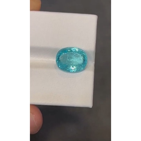 paraiba asli rare item [NATURAL PARAIBA TOURMALINE NO HEAT 5.41CT CERTI GIA] untuk emban cincin ring